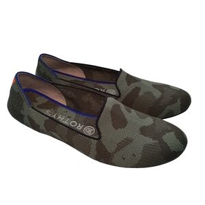 Rothy's The Loafer in Olive Green Camo Slip On Women's Flats Size 7.5